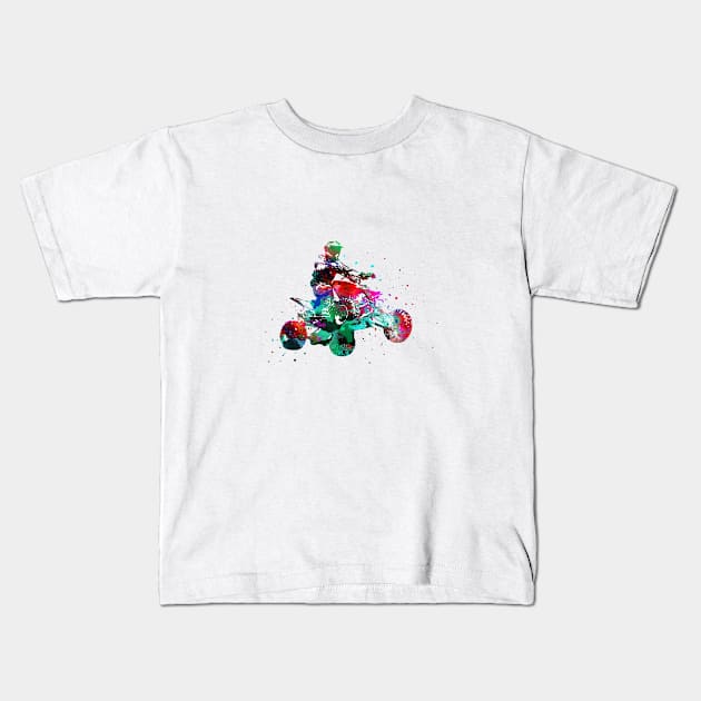 Quad bike Kids T-Shirt by RosaliArt